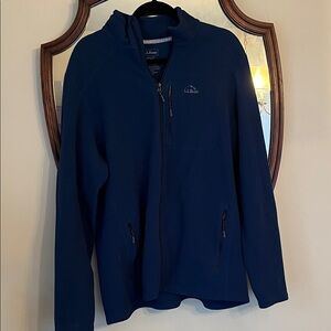L.L. Bean Dark Navy Full-Zip Hooded Fleece Jacket XLT in EUC